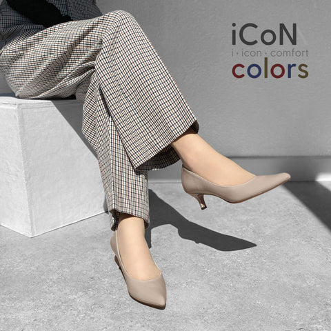 Basic Item SALE10%OFF：2024AW：iCoN COLORS：ポインテッドトゥ エナメル パンプス（C57171）グレージュE/mamian（マミアン）