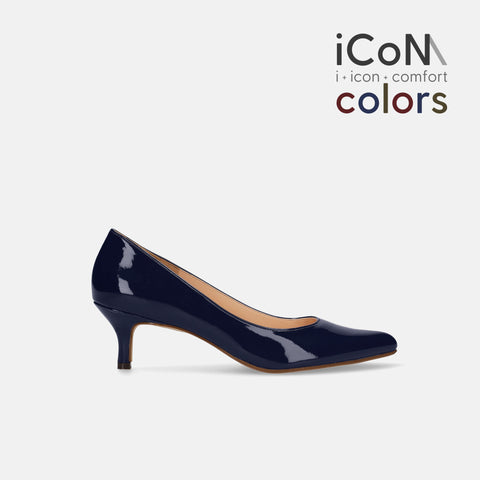 Basic Item SALE10%OFF：2024AW：iCoN COLORS：ポインテッドトゥ エナメル パンプス（C57171）クラシックネイビー/mamian（マミアン）