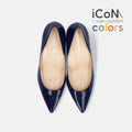 15%OFF：2025SS：iCoN COLORS：ポインテッドトゥ エナメル パンプス（C76531）クラシックネイビー/mamian（マミアン）