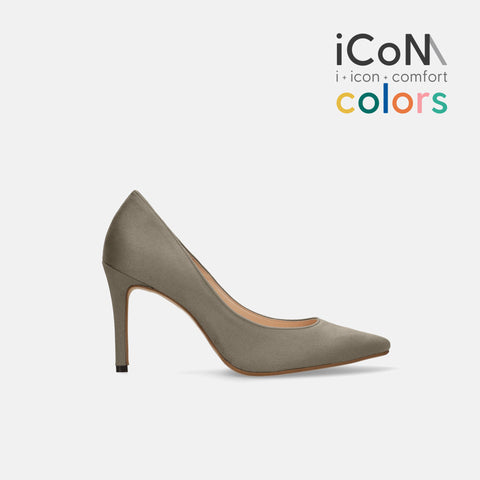 30%OFF：iCoN COLORS：ポインテッドトゥ スエード パンプス（C9042）グレージュS/mamian（マミアン）
