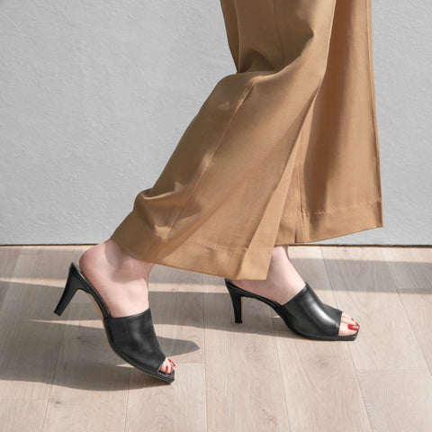 予約：2026SS：シンプル スタイル ミュール（733）ブラック/mamian（マミアン）