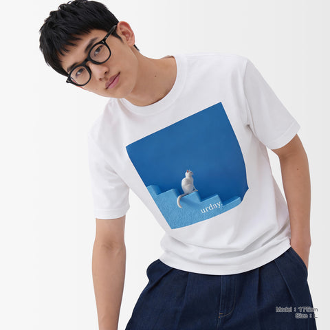 予約：urday【Animal／White Cat／B】フォトTシャツ（7949763）ホワイト/urday（マミアン）