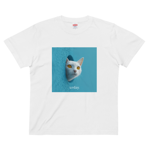 urday【Animal／White Cat／LB】フォトTシャツ（1298002）ホワイト/urday（マミアン）