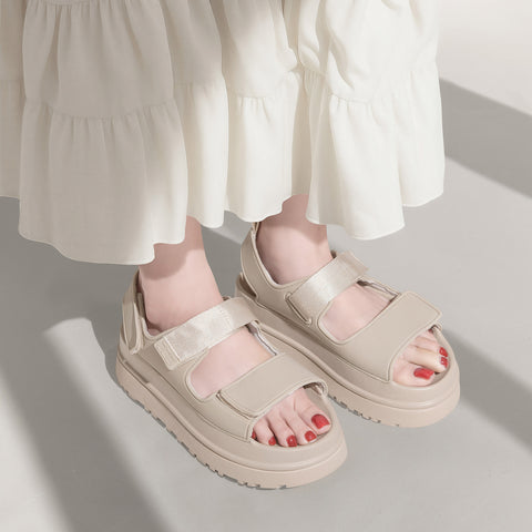 40%OFF：厚底 ラバー スポーツサンダル（cs03）グレージュ/mamian セレクトアイテム（マミアン）