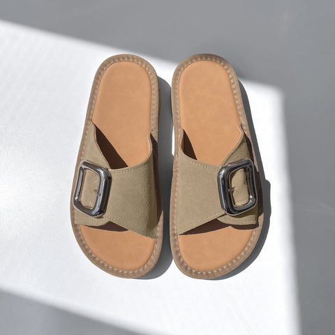 40%OFF：シルバーバックル 厚底 サンダル（cs05）カーキS/mamian セレクトアイテム（マミアン）