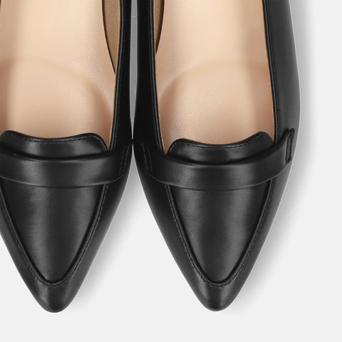 2026SSBI：甲浅ポインテッドトゥ ローファー（124）ブラック/mamian（マミアン）