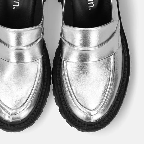 予約：トラックソール ローファー（m100014）シルバー