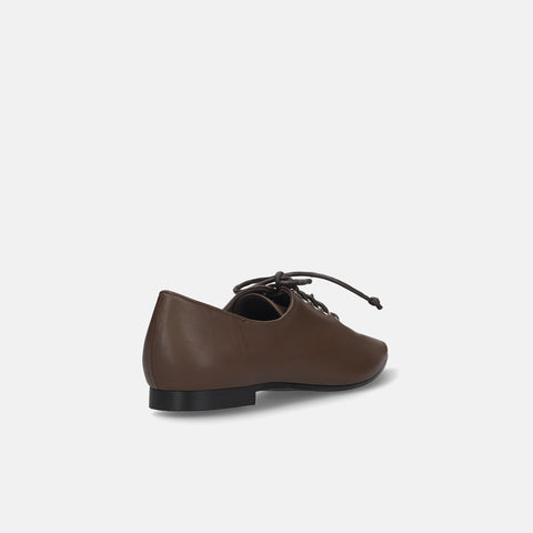 2025AW：レースアップ フラットシューズ（m17062）ダークブラウン/mamian（マミアン）