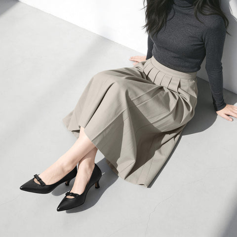 予約：2026SS：リボンデザイン パンプス（m45014）ブラック