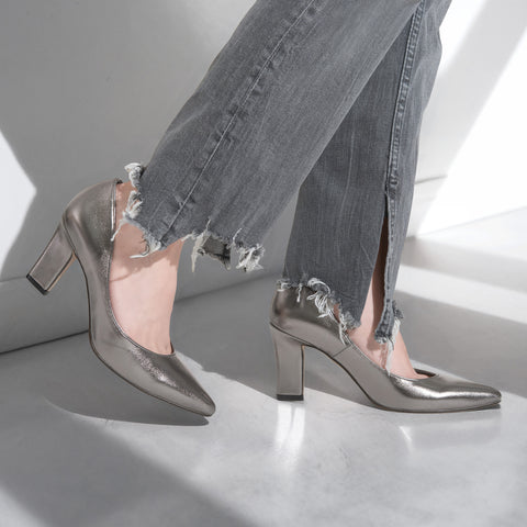 2025AW：ポインテッドトゥ パンプス（m81001）スチール/mamian（マミアン）