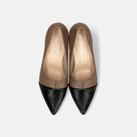 20% OFF: SSBI: Pointed toe switching pumps (5154) Dark beige/C