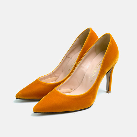 50%OFF：ベルベット調 ハイヒール パンプス（961aw1-ag）ミモザベルベット/mamian（マミアン）