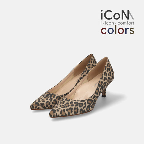 ラストワン30%OFF：iCoN COLORS：ポインテッドトゥ スエード パンプス（C57172）レオパードS/mamian（マミアン）