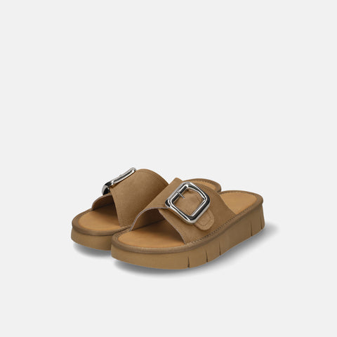 40%OFF：シルバーバックル 厚底 サンダル（cs05）ブラウンS/mamian セレクトアイテム（マミアン）