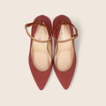 50%OFF：アンクルストラップ付き ポインテッドトゥパンプス（m81004）レッドS/mamian（マミアン）